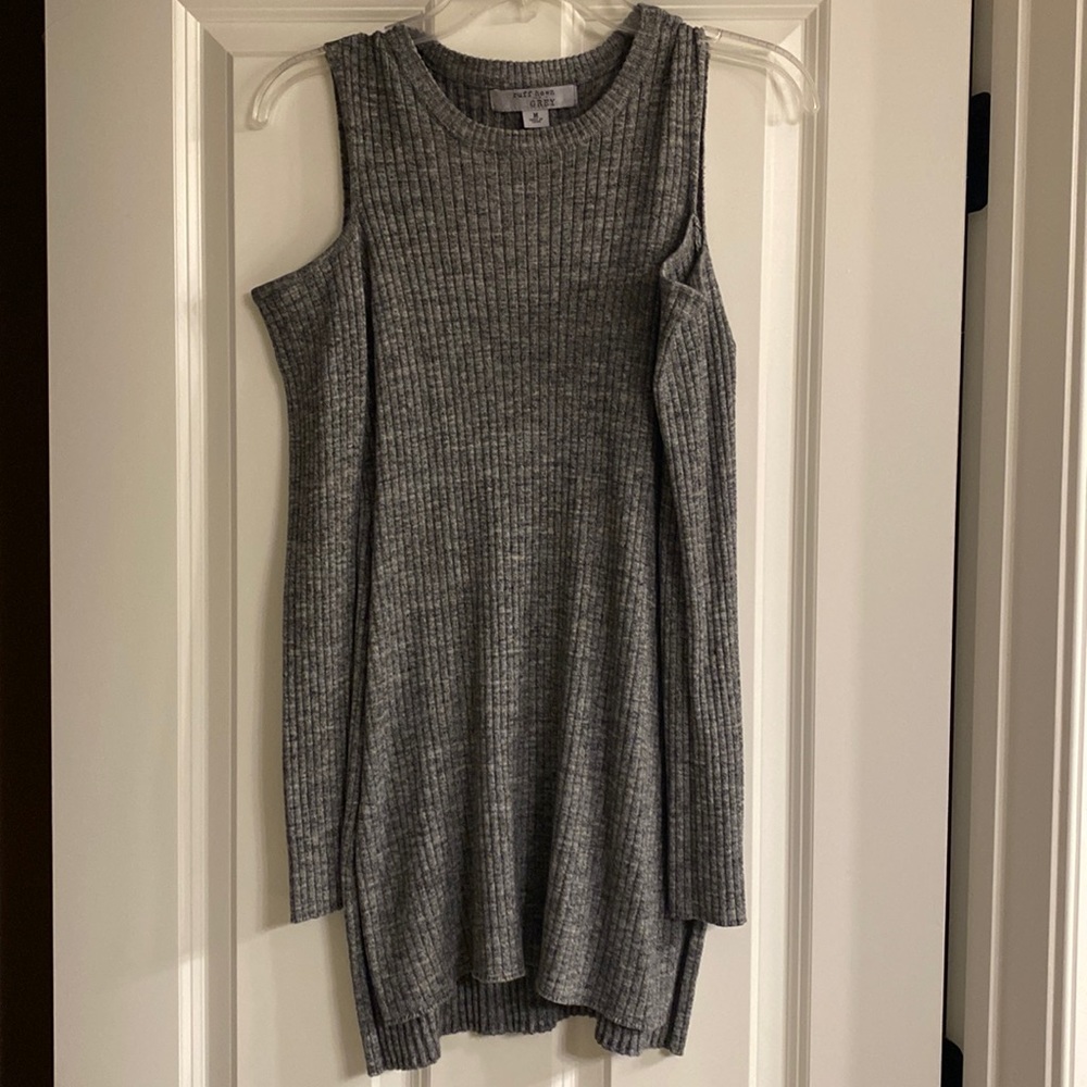Cold shoulder sweater